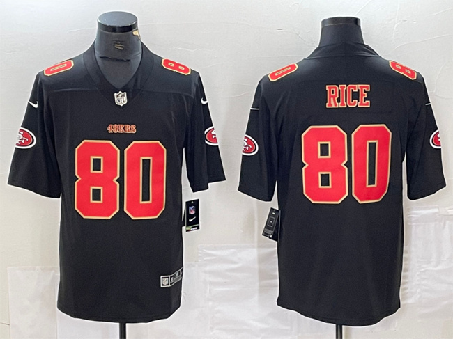 Men's San Francisco 49ers #80 Jerry Rice Black Vapor Untouchable Limited Stitched Jersey Men's San Francisco 49ers #80 Jerry Rice Black Vapor Untouchable Limited Stitched Jersey